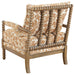 Blanchett upholstered bobbin accent chair in apricot fabric with distressed brown wood frame by CoasterEveryday