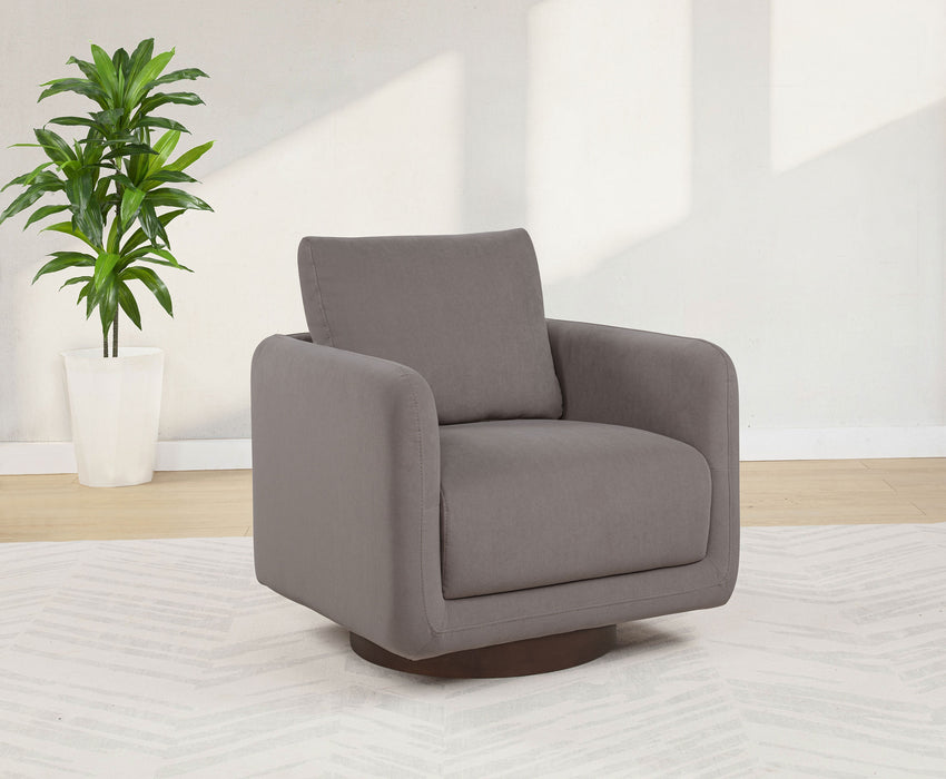 Iris Fabric Upholstered Swivel Accent Chair Stone