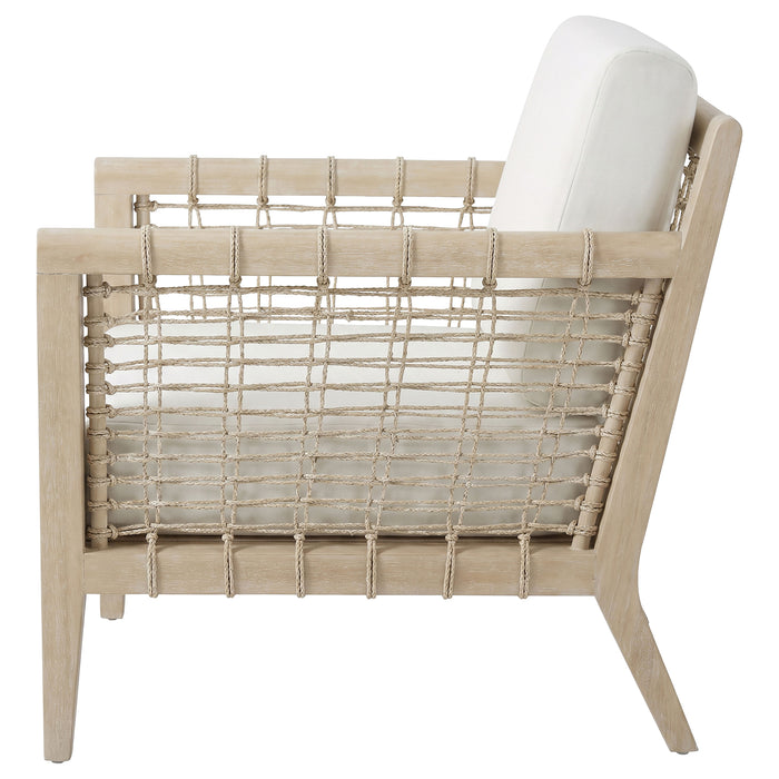 Cantu Seagrass Accent Chair White and Weathered Natural