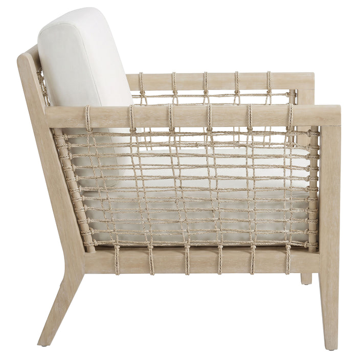 Cantu Seagrass Accent Chair White and Weathered Natural