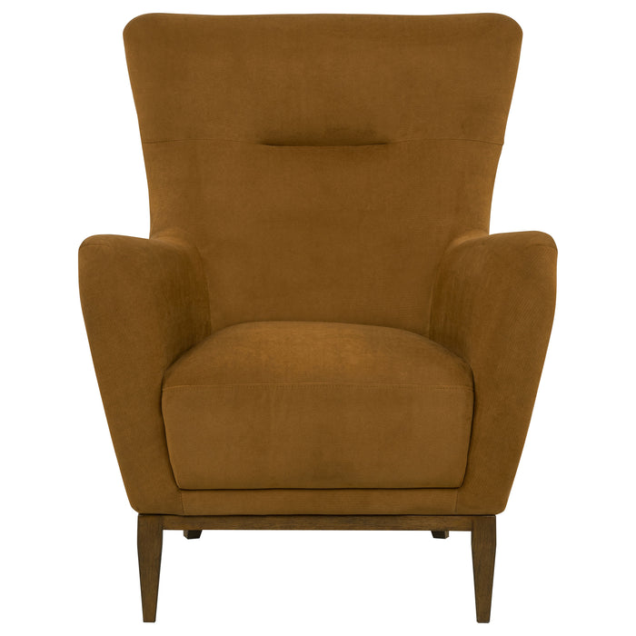 Catala Upholstered High Back Accent Chair Rust and Coffee