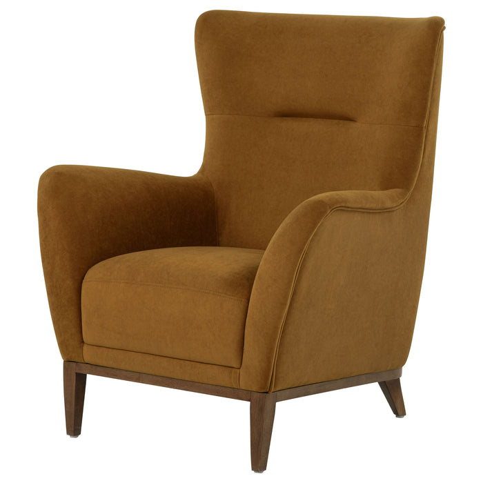 Catala Upholstered High Back Accent Chair Rust and Coffee