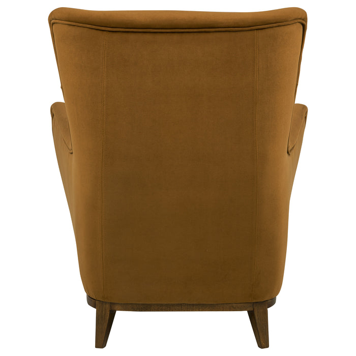 Catala Upholstered High Back Accent Chair Rust and Coffee