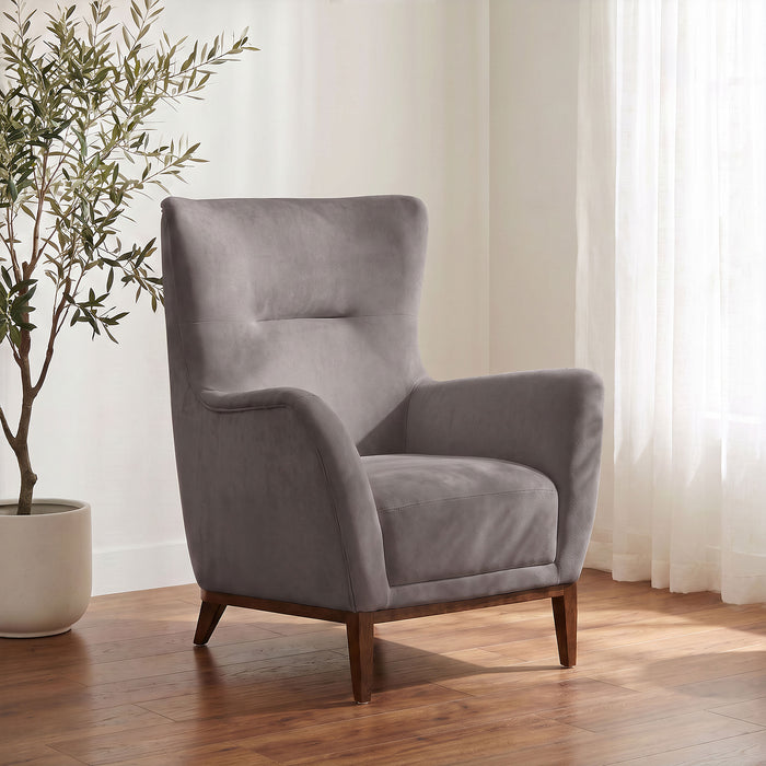 Catala Upholstered High Back Accent Chair Stone and Coffee