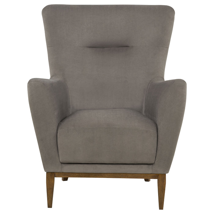Catala Upholstered High Back Accent Chair Stone and Coffee