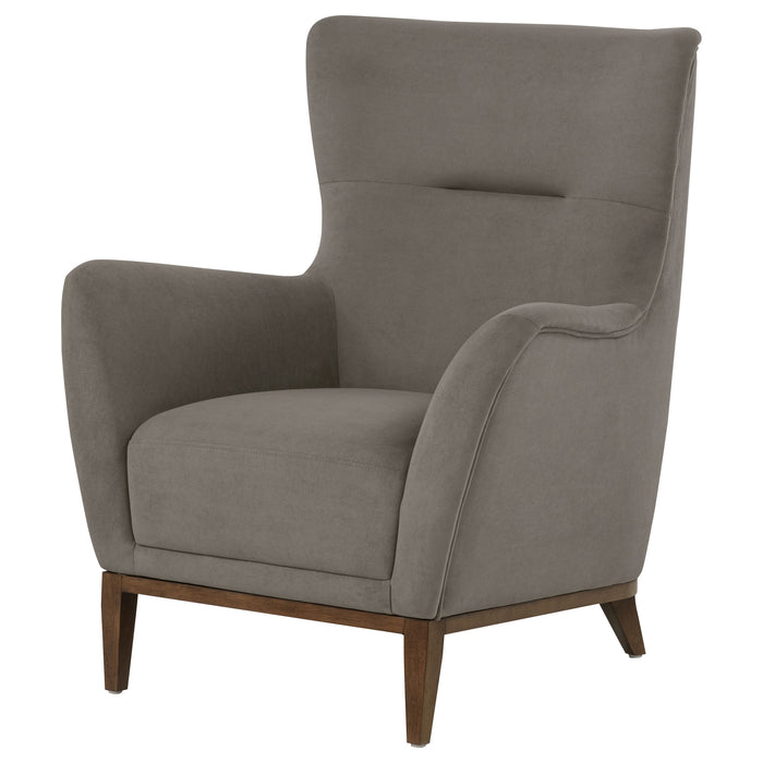 Catala Upholstered High Back Accent Chair Stone and Coffee