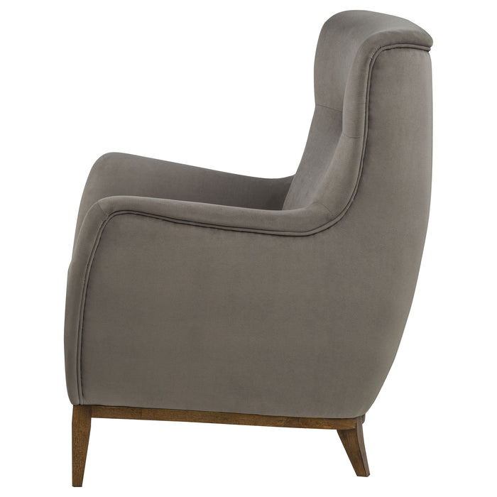 Catala Upholstered High Back Accent Chair Stone and Coffee