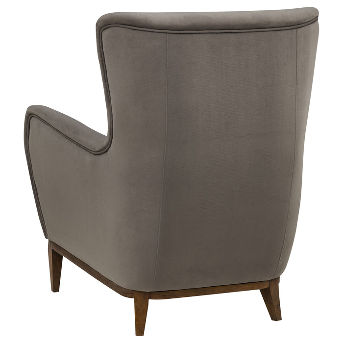 Catala Upholstered High Back Accent Chair Stone and Coffee