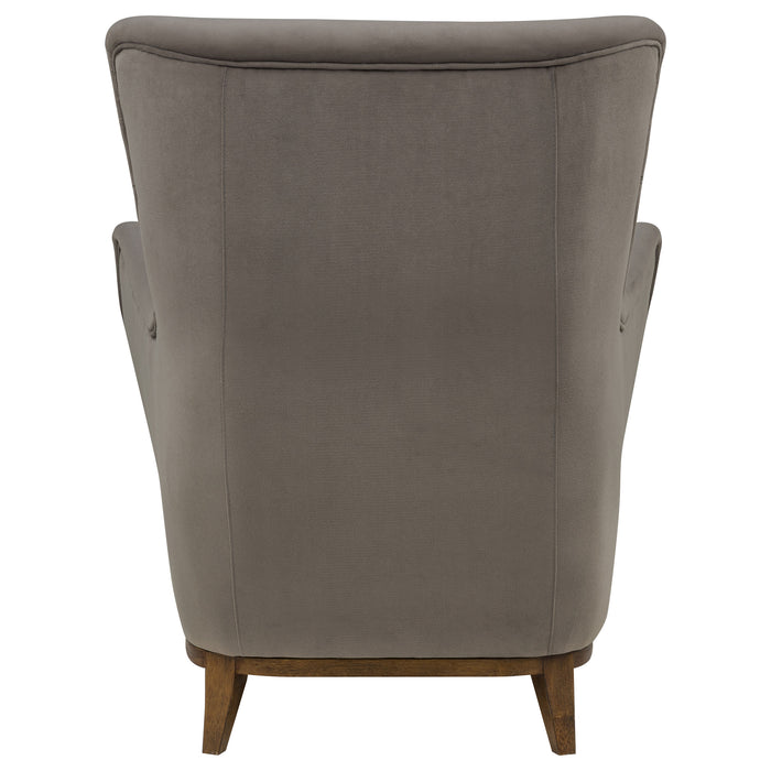 Catala Upholstered High Back Accent Chair Stone and Coffee