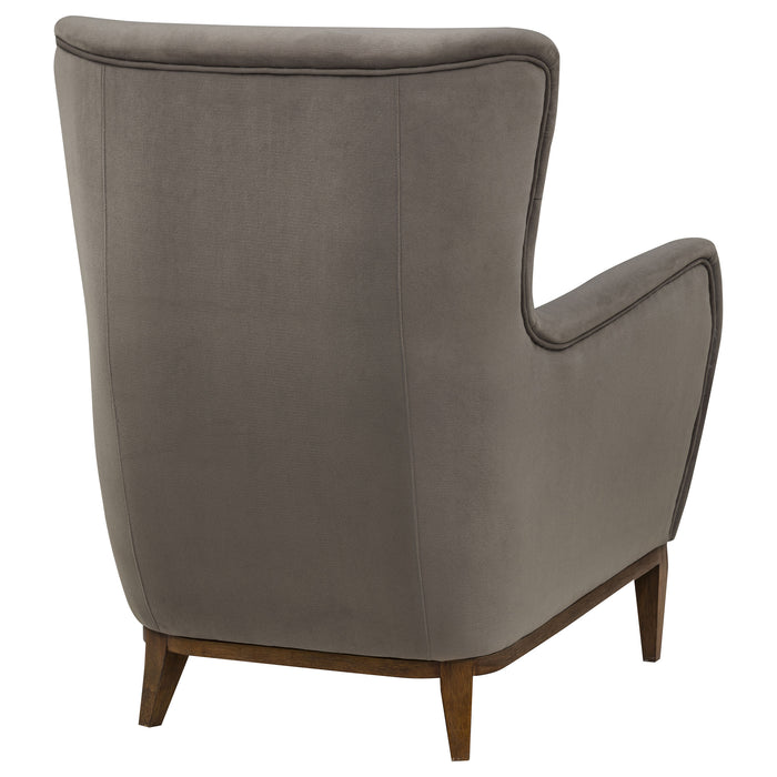 Catala Upholstered High Back Accent Chair Stone and Coffee