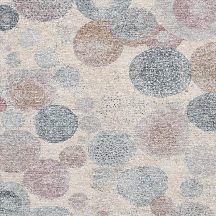 10' X 14' Geometric Washable Area Rug With UV Protection (707323) - Peach / Gray / Silver