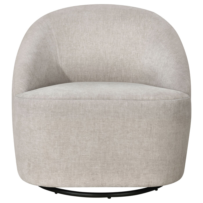 Leon Chenille Upholstered Swivel Accent Chair Beige