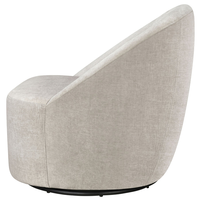 Leon Chenille Upholstered Swivel Accent Chair Beige