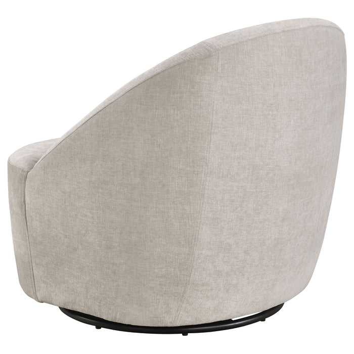 Leon Chenille Upholstered Swivel Accent Chair Beige