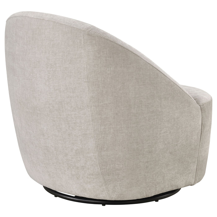 Leon Chenille Upholstered Swivel Accent Chair Beige