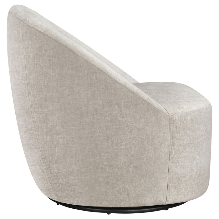 Leon Chenille Upholstered Swivel Accent Chair Beige