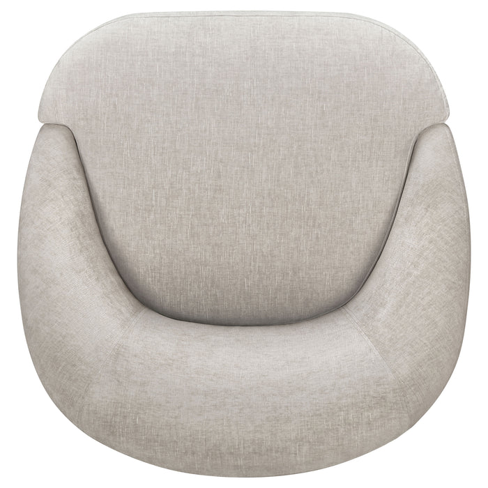 Leon Chenille Upholstered Swivel Accent Chair Beige