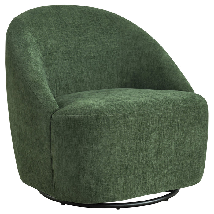Leon Chenille Upholstered Swivel Accent Chair Green