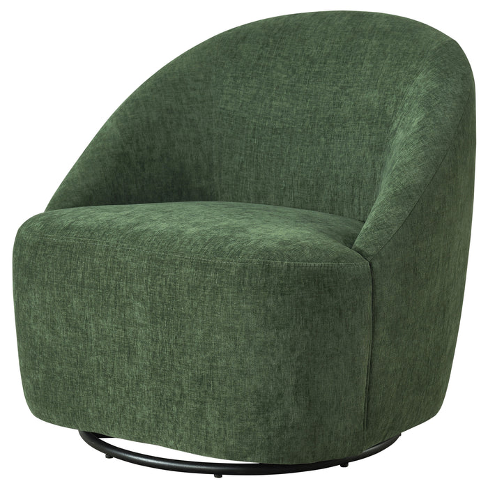 Leon Chenille Upholstered Swivel Accent Chair Green