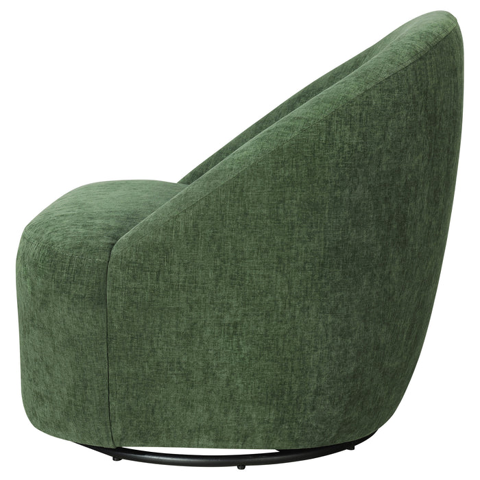 Leon Chenille Upholstered Swivel Accent Chair Green