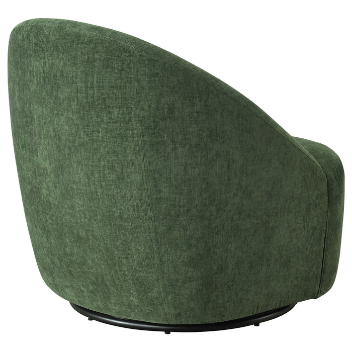 Leon Chenille Upholstered Swivel Accent Chair Green