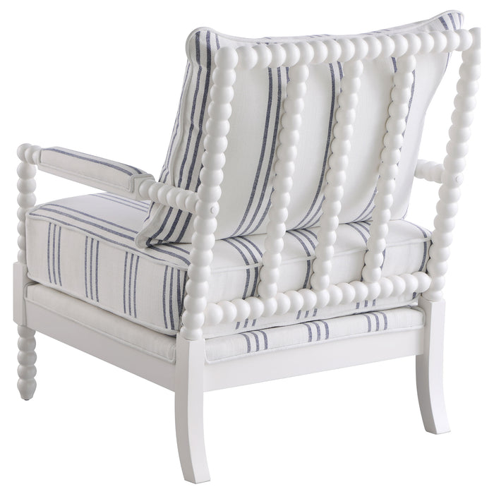 Blanchett Upholstered Bobbin Accent Chair White