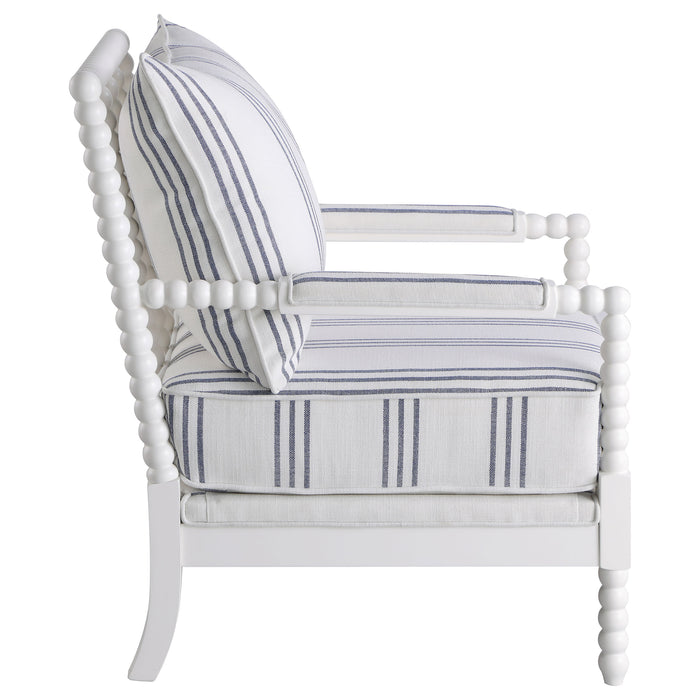 Blanchett Upholstered Bobbin Accent Chair White