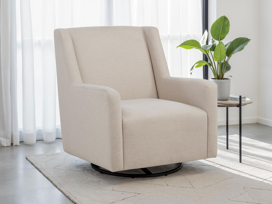 Sorrel Latte Fabric Upholstered Swivel Glider Arm Chair by CoasterEveryday