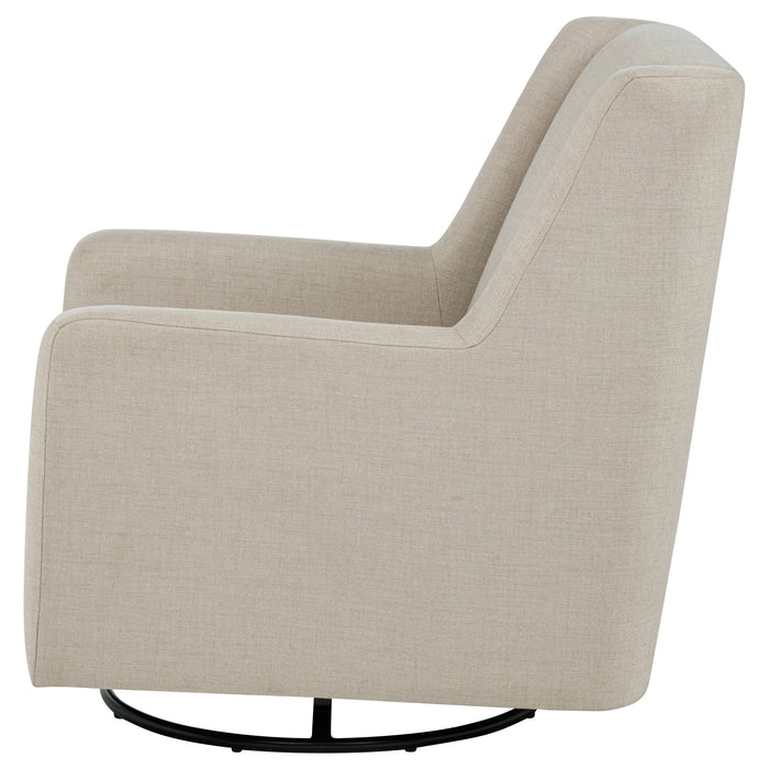 Sorrel Latte Fabric Upholstered Swivel Glider Arm Chair by CoasterEveryday