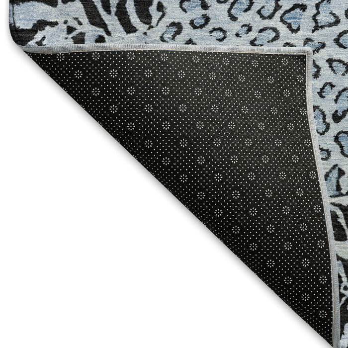 10' X 14' Animal Print Washable Area Rug With UV Protection (692034) - Blue / Black