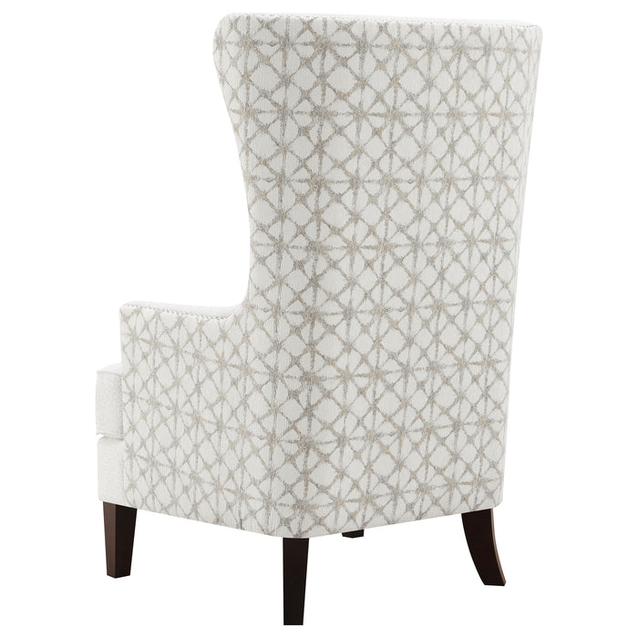 Pippin upholstered high wingback accent chair in latte by CoasterEveryday