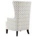 Pippin upholstered high wingback accent chair in latte by CoasterEveryday