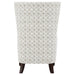 CoasterEveryday Pippin upholstered high wingback accent chair in latte fabric with tall back and curved arms