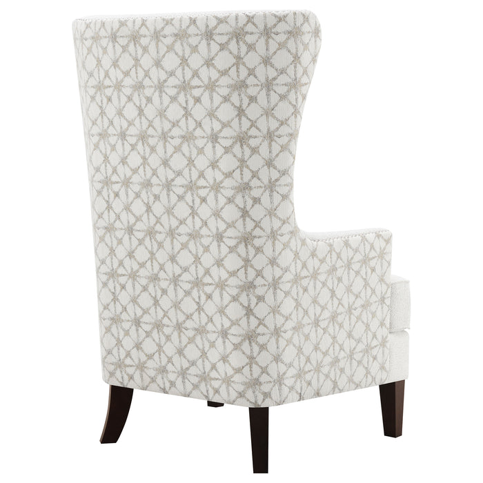 Pippin upholstered high wingback accent chair in latte by CoasterEveryday