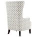 Pippin upholstered high wingback accent chair in latte by CoasterEveryday