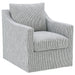 CoasterEveryday winter upholstered accent swivel chair with sloped arms in navy blue