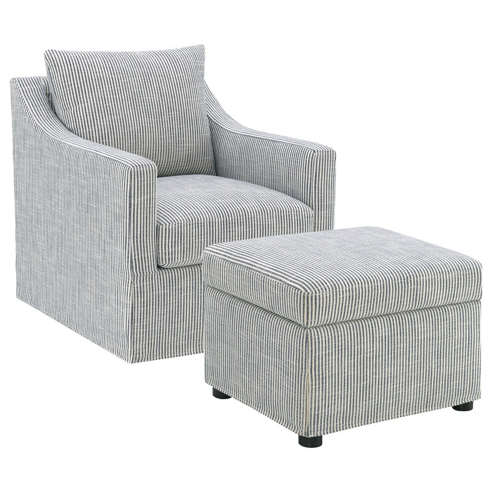 Winter Upholstered Sloped Arm Accent Swivel Chair Grey