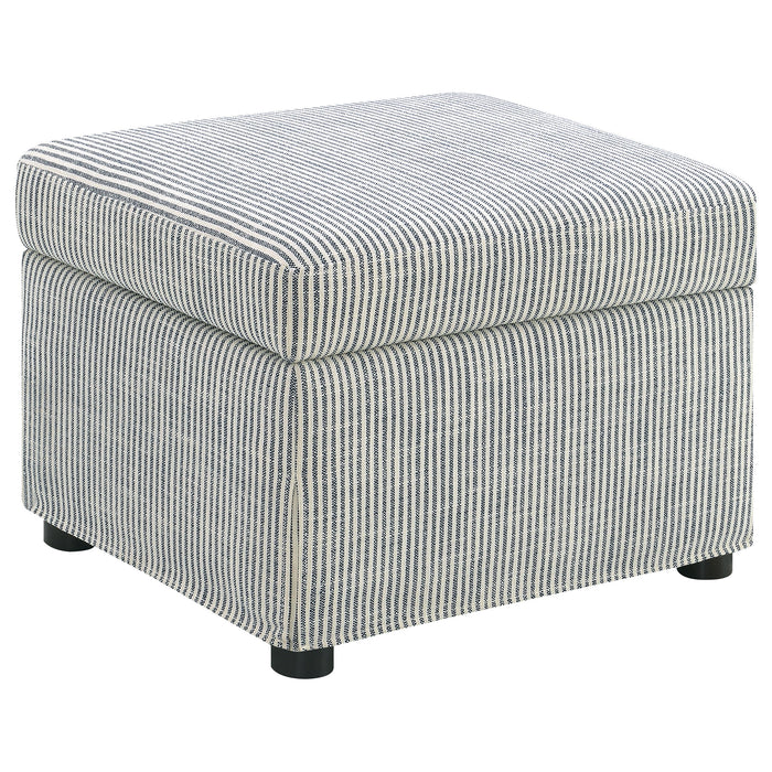 Winter Upholstered Hydraulic Lift Top Storage Ottoman Navy Blue
