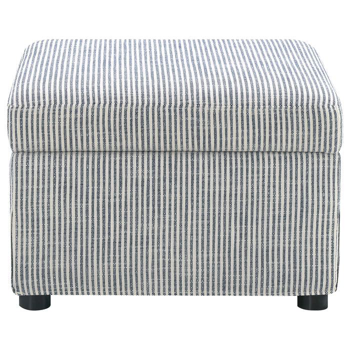 Winter Upholstered Hydraulic Lift Top Storage Ottoman Navy Blue