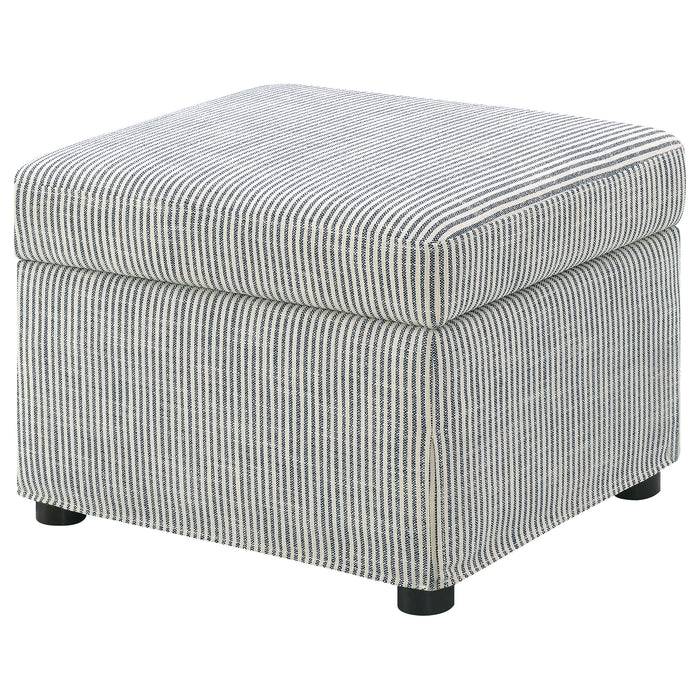 Winter Upholstered Hydraulic Lift Top Storage Ottoman Navy Blue