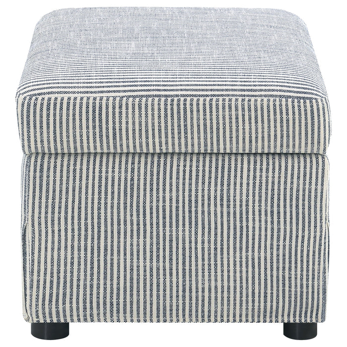 Winter Upholstered Hydraulic Lift Top Storage Ottoman Navy Blue