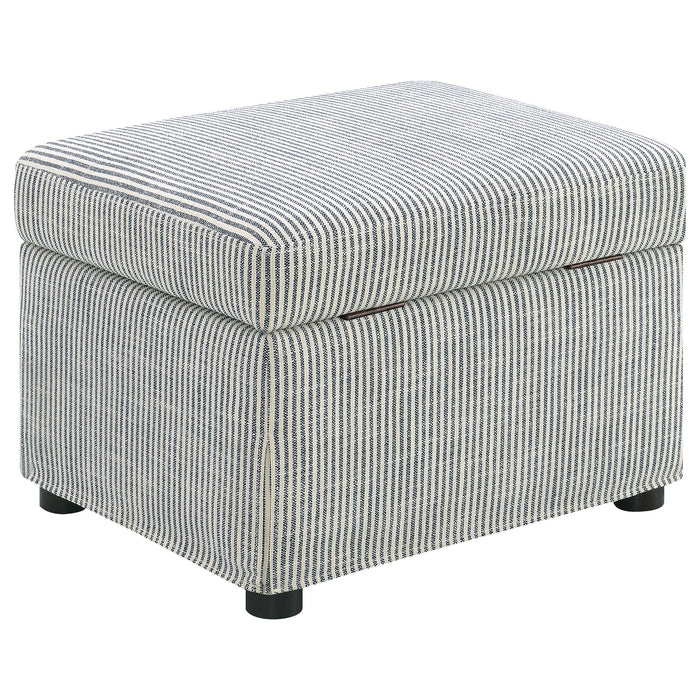 Winter Upholstered Hydraulic Lift Top Storage Ottoman Navy Blue
