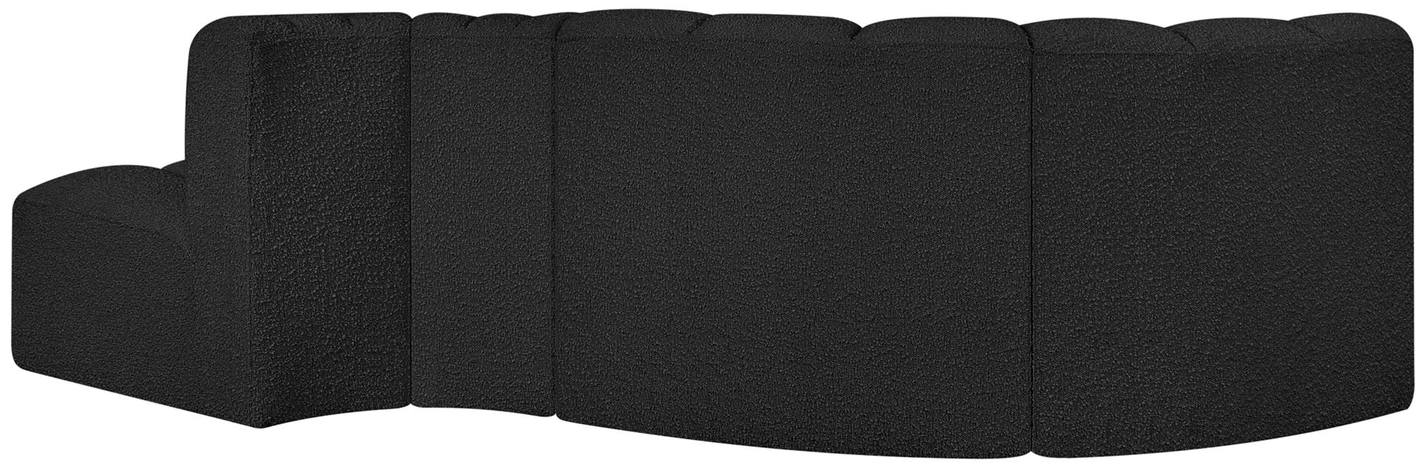Arc - Boucle Fabric 4 Piece L-Shaped Modular Sofa