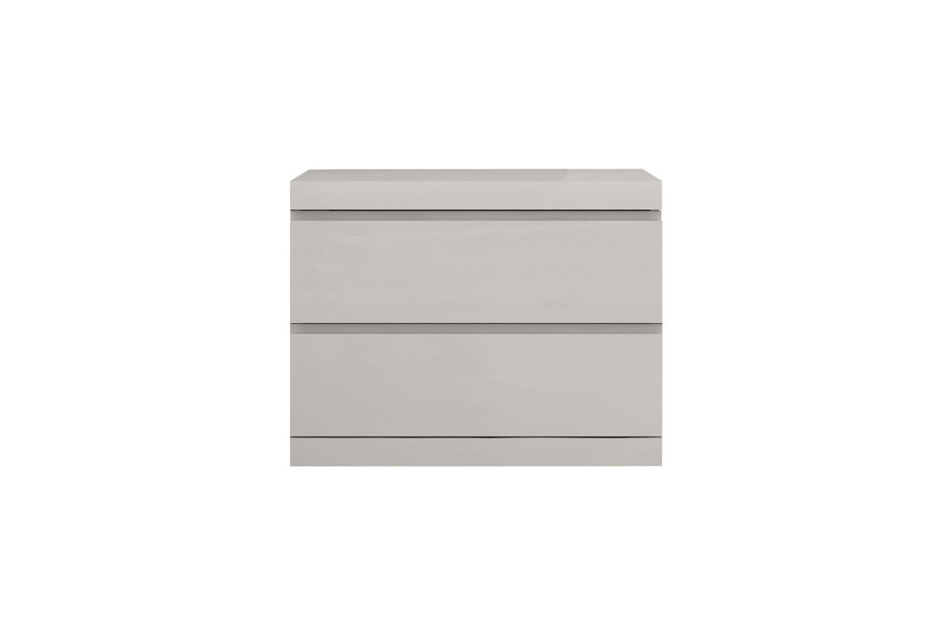 Modern Woodgrain Finish 2 Drawer Nightstand - Gray