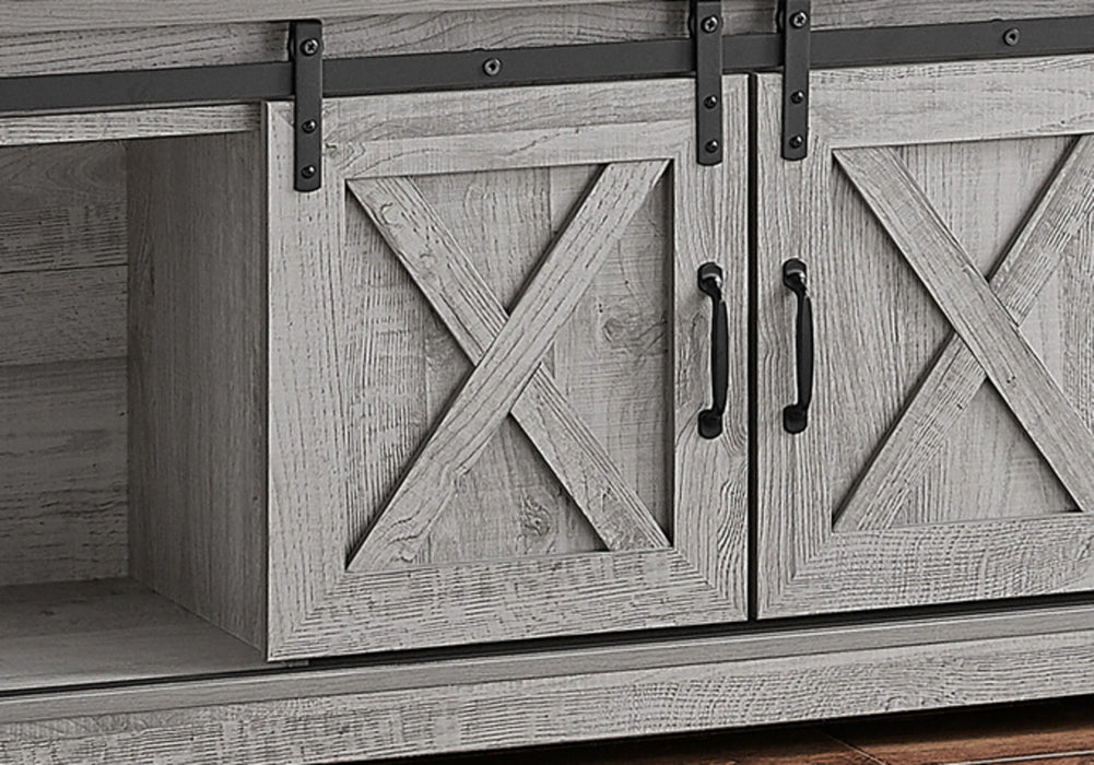 59" Cabinet Enclosed Storage TV Stand - Gray