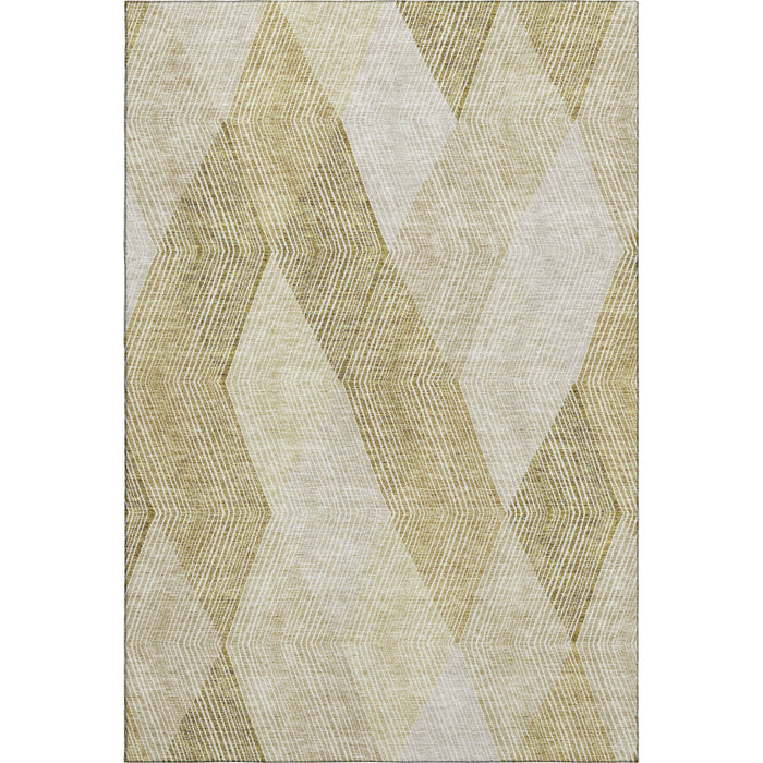 10' X 14' Geometric Washable Area Rug With UV Protection (676194) - Ivory / Beige / Tan