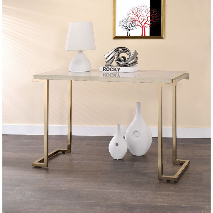 Boice II - Accent Table - Faux Marble & Champagne
