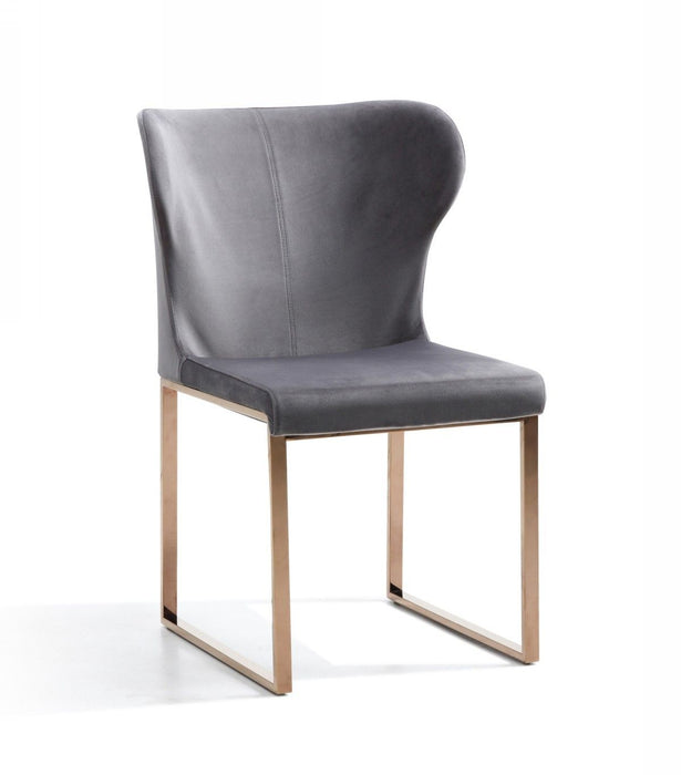 Upholstered Fabric Wing Back Dining Side Chair - Gray