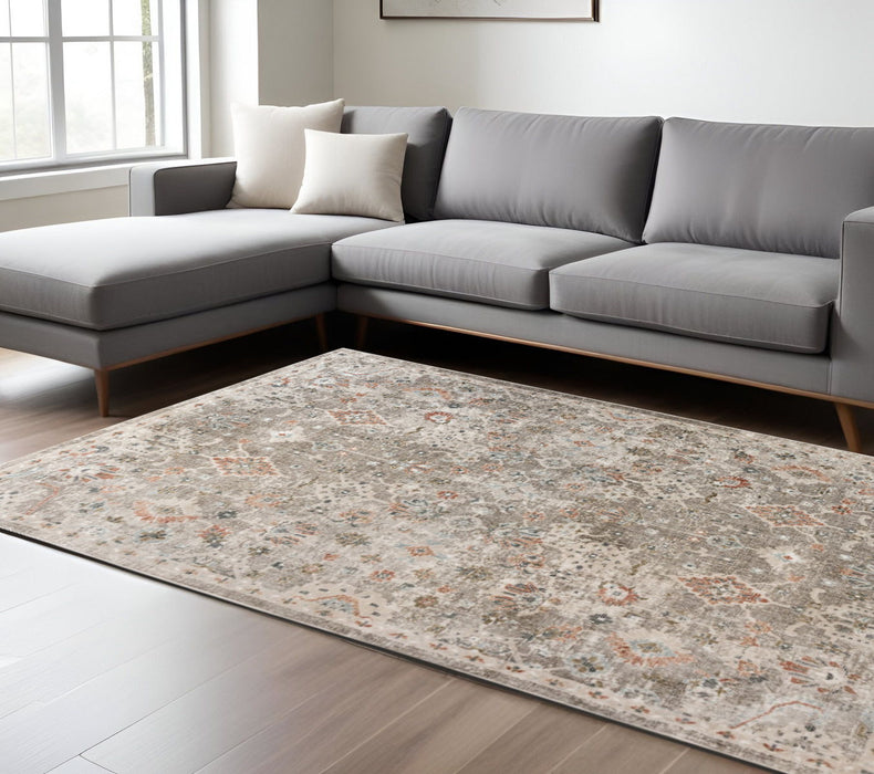 8' X 11' Medallion Area Rug - Gray / Brown