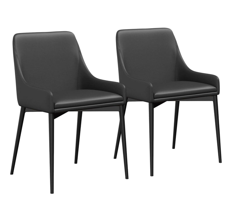 Upholstered Dining Side Chairs Metal (Set of 2) - Black